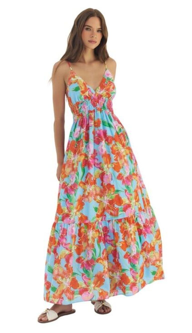 Anthropologie Hutch plus size 1X floral flower print sleeveless maxi dress boho